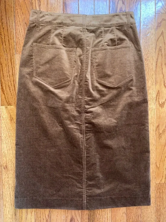 Paige $269 Meadow Brown Corduroy Midi Pencil Skirt | Size 4 NWOT - Picture 12 of 13